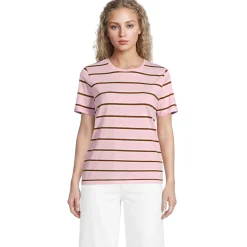 Supima Kurzarm-Shirt mit rundem Ausschnitt für Damen