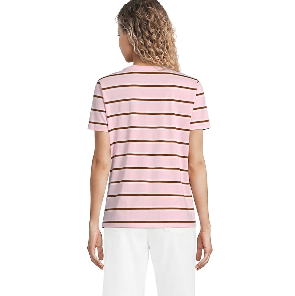 Supima Kurzarm-Shirt mit rundem Ausschnitt für Damen
