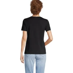 Supima Kurzarm-Shirt mit rundem Ausschnitt für Damen
