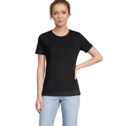 Supima Kurzarm-Shirt mit rundem Ausschnitt für Damen