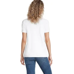 Supima Kurzarm-Shirt mit rundem Ausschnitt für Damen