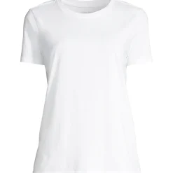 Supima Kurzarm-Shirt mit rundem Ausschnitt für Damen