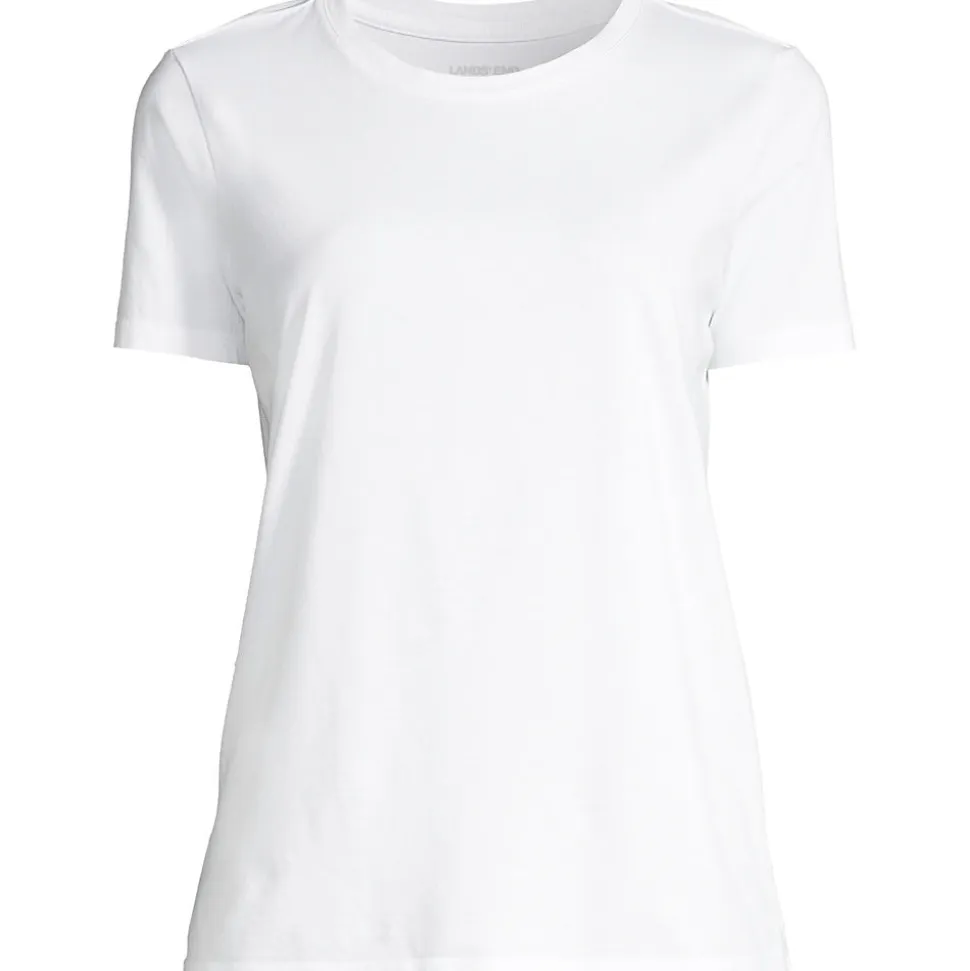 Supima Kurzarm-Shirt mit rundem Ausschnitt für Damen