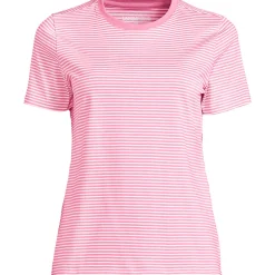 Supima Kurzarm-Shirt mit rundem Ausschnitt für Damen