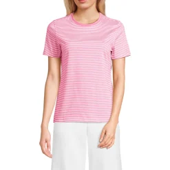 Supima Kurzarm-Shirt mit rundem Ausschnitt für Damen