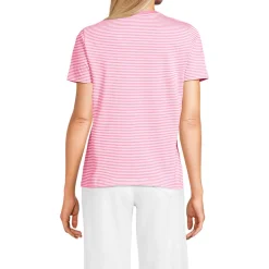 Supima Kurzarm-Shirt mit rundem Ausschnitt für Damen