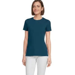 Supima Kurzarm-Shirt mit rundem Ausschnitt für Damen