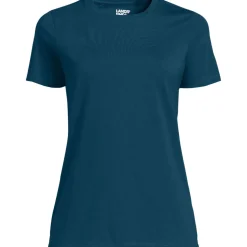 Supima Kurzarm-Shirt mit rundem Ausschnitt für Damen