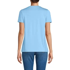 Supima Kurzarm-Shirt mit rundem Ausschnitt für Damen
