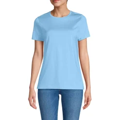 Supima Kurzarm-Shirt mit rundem Ausschnitt für Damen