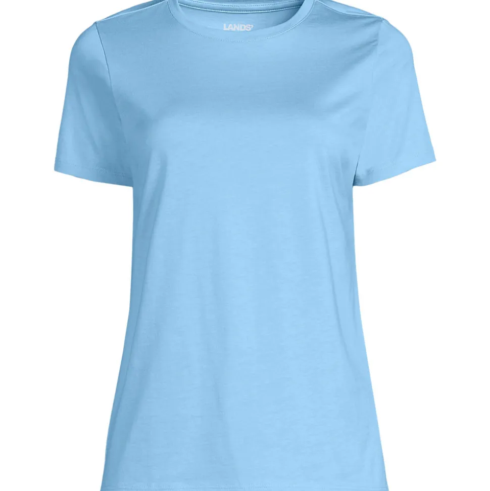 Supima Kurzarm-Shirt mit rundem Ausschnitt für Damen