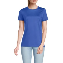 Supima Kurzarm-Shirt mit rundem Ausschnitt für Damen