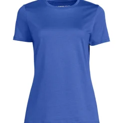 Supima Kurzarm-Shirt mit rundem Ausschnitt für Damen