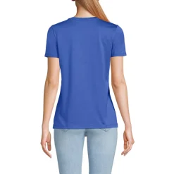 Supima Kurzarm-Shirt mit rundem Ausschnitt für Damen