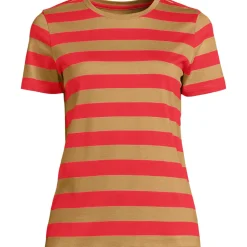 Supima Kurzarm-Shirt mit rundem Ausschnitt für Damen