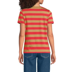 Supima Kurzarm-Shirt mit rundem Ausschnitt für Damen