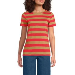 Supima Kurzarm-Shirt mit rundem Ausschnitt für Damen