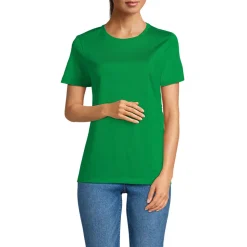 Supima Kurzarm-Shirt mit rundem Ausschnitt für Damen