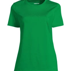 Supima Kurzarm-Shirt mit rundem Ausschnitt für Damen