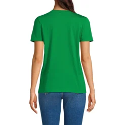 Supima Kurzarm-Shirt mit rundem Ausschnitt für Damen