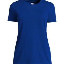 Supima Kurzarm-Shirt mit rundem Ausschnitt für Damen