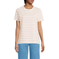 Supima Kurzarm-Shirt mit rundem Ausschnitt für Damen