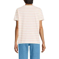 Supima Kurzarm-Shirt mit rundem Ausschnitt für Damen