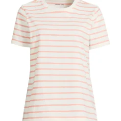 Supima Kurzarm-Shirt mit rundem Ausschnitt für Damen