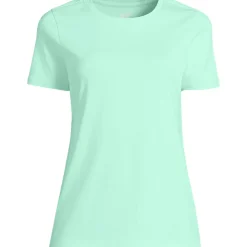 Supima Kurzarm-Shirt mit rundem Ausschnitt für Damen