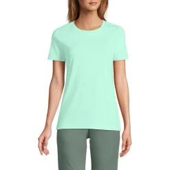 Supima Kurzarm-Shirt mit rundem Ausschnitt für Damen