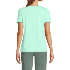 Supima Kurzarm-Shirt mit rundem Ausschnitt für Damen