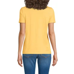 Supima Kurzarm-Shirt mit rundem Ausschnitt für Damen