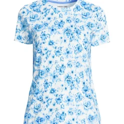 Supima Kurzarm-Shirt mit rundem Ausschnitt für Damen
