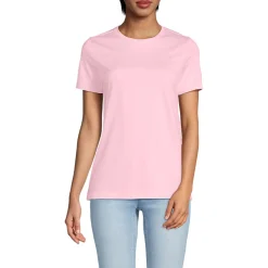 Supima Kurzarm-Shirt mit rundem Ausschnitt für Damen