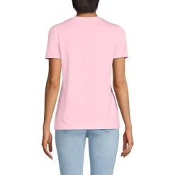 Supima Kurzarm-Shirt mit rundem Ausschnitt für Damen