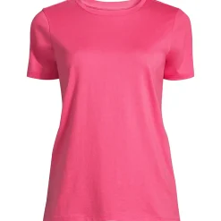 Supima Kurzarm-Shirt mit rundem Ausschnitt für Damen