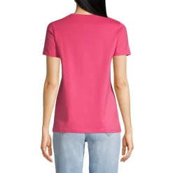 Supima Kurzarm-Shirt mit rundem Ausschnitt für Damen