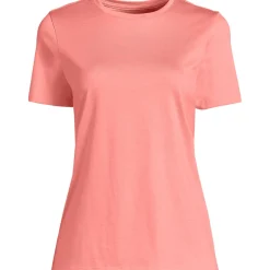 Supima Kurzarm-Shirt mit rundem Ausschnitt für Damen