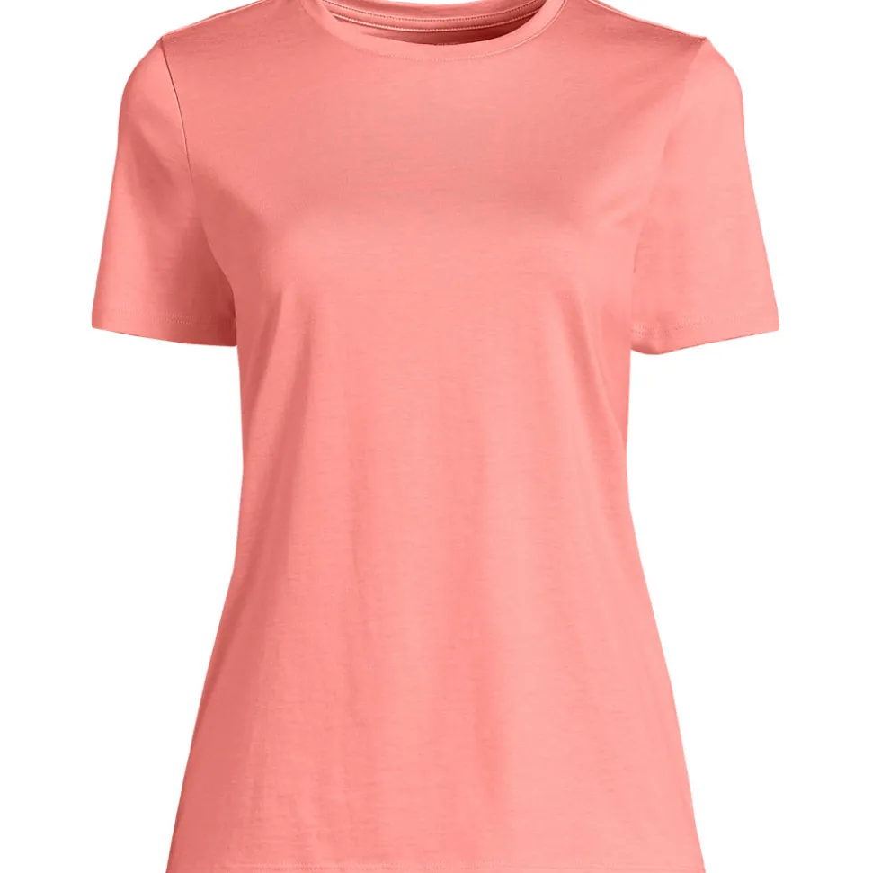 Supima Kurzarm-Shirt mit rundem Ausschnitt für Damen
