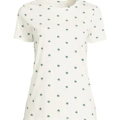 Supima Kurzarm-Shirt mit rundem Ausschnitt für Damen