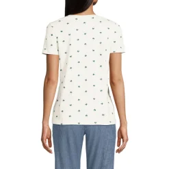 Supima Kurzarm-Shirt mit rundem Ausschnitt für Damen