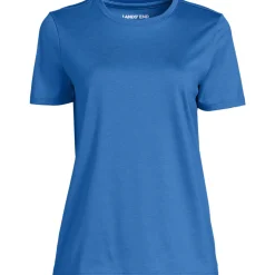 Supima Kurzarm-Shirt mit rundem Ausschnitt für Damen