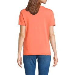 Supima Kurzarm-Shirt mit rundem Ausschnitt für Damen
