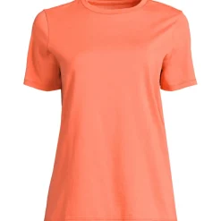 Supima Kurzarm-Shirt mit rundem Ausschnitt für Damen