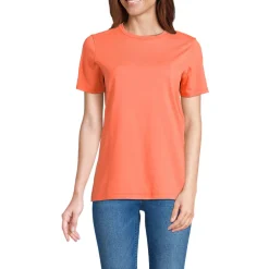 Supima Kurzarm-Shirt mit rundem Ausschnitt für Damen