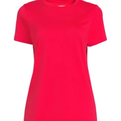 Supima Kurzarm-Shirt mit rundem Ausschnitt für Damen