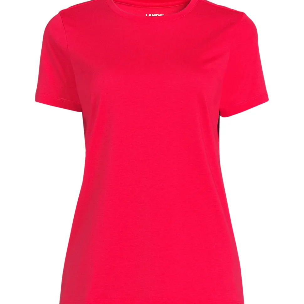 Supima Kurzarm-Shirt mit rundem Ausschnitt für Damen