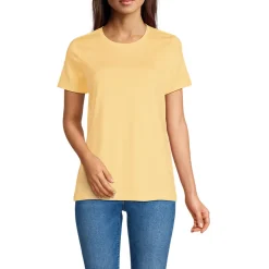 Supima Kurzarm-Shirt mit rundem Ausschnitt für Damen