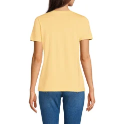 Supima Kurzarm-Shirt mit rundem Ausschnitt für Damen