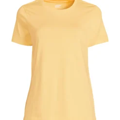 Supima Kurzarm-Shirt mit rundem Ausschnitt für Damen